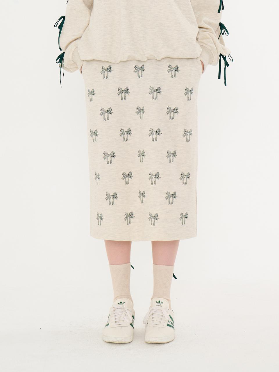 METAPHER MET ribbon printing skirt