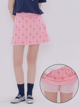 METAPHER MET ribbon printing skirt pant pink