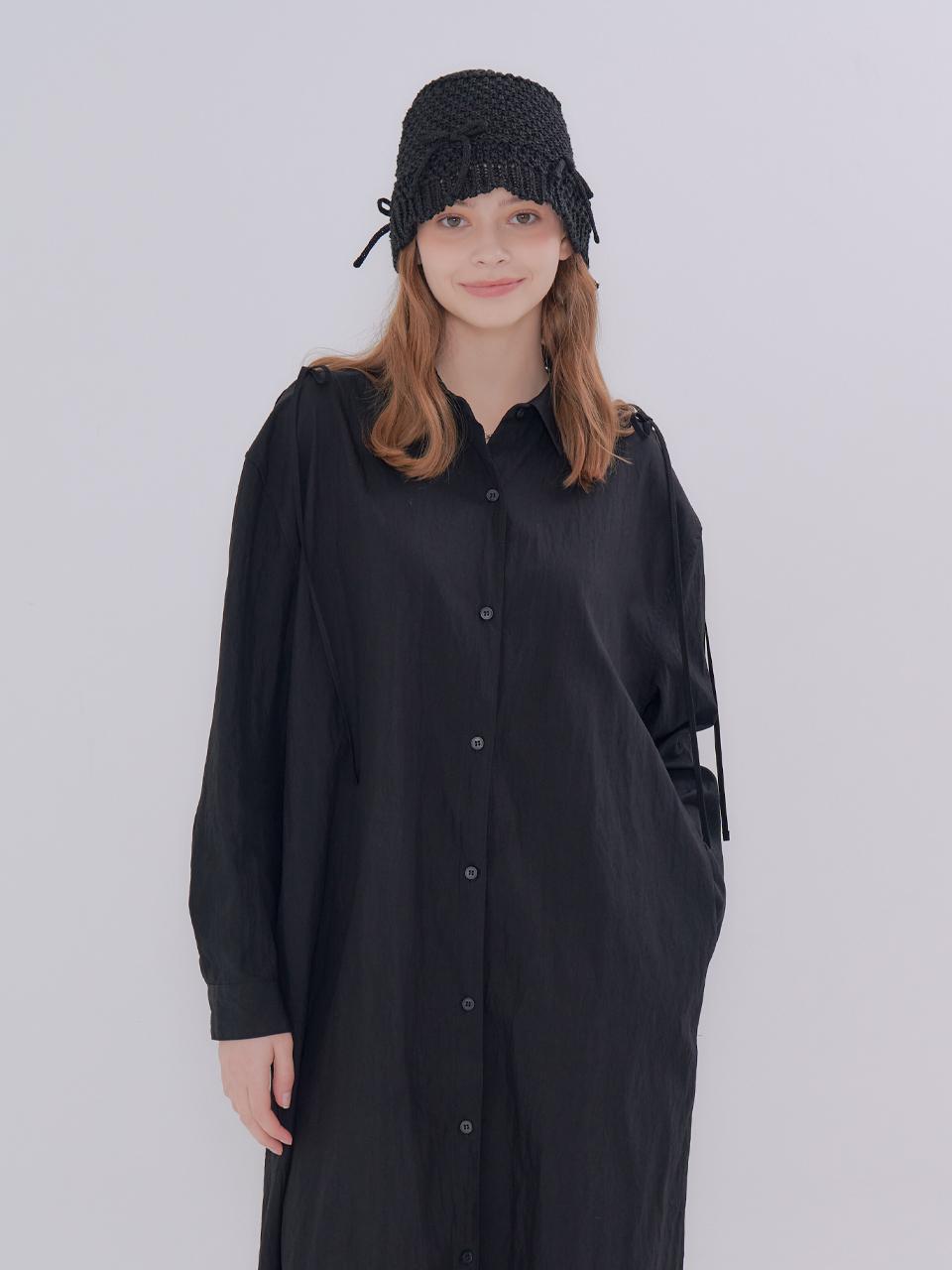 METAPHER MET ribbon shirt dress black