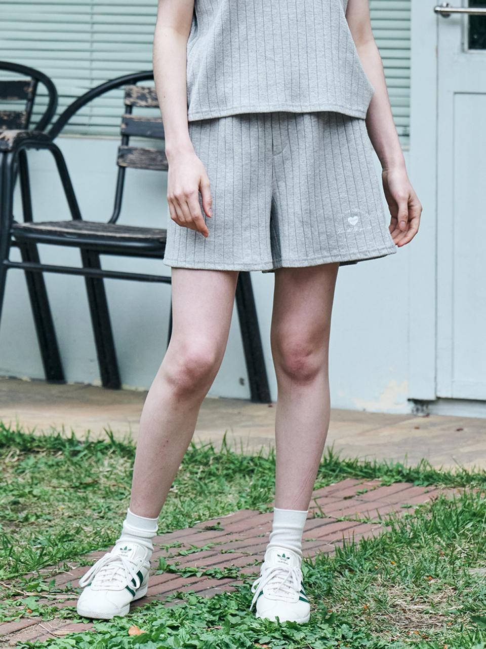 METAPHER MET Summer Knit Heart Shorts_Grey