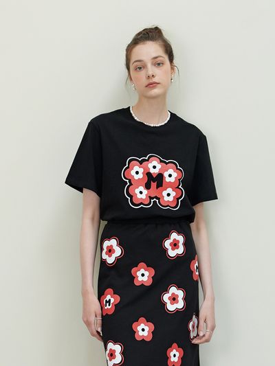 METAPHER Signature Flower T-shirt - Black