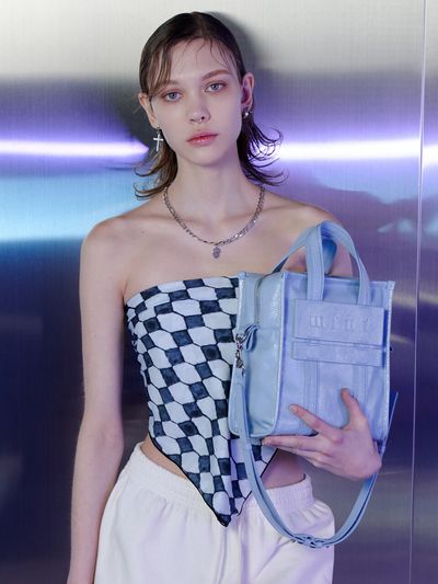 mfnt Camille Naplak Patent Surfer Bag_Baby Blue