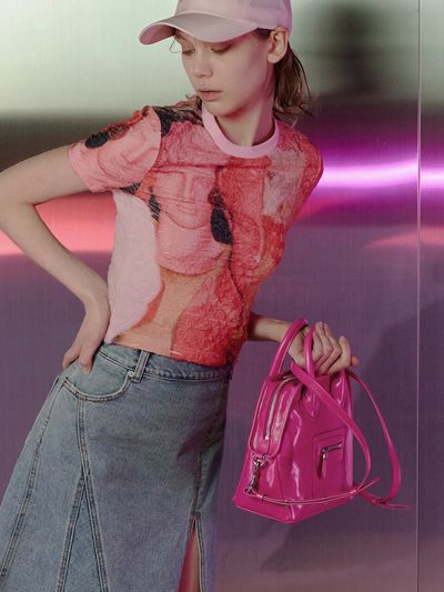 mfnt PLAY Crinkled Spice Girl Bag_Fuchsia Pink