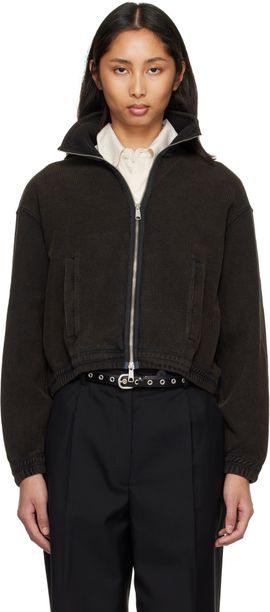 mfpen mfpen Black Cropped Leisure Zip Up Sweater