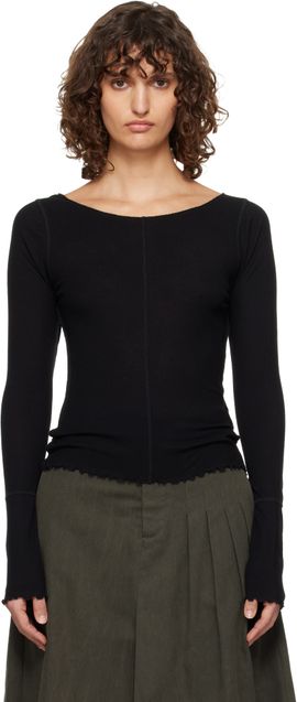 mfpen mfpen Black LS Flatlock T-shirt