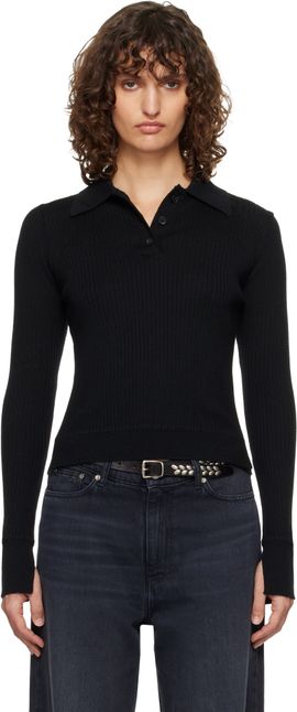 mfpen mfpen Black Partial Placket Polo
