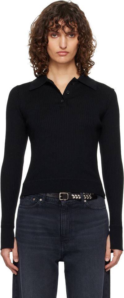 mfpen mfpen Black Partial Placket Polo