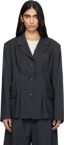 mfpen mfpen Gray Inverted Pleat Blazer