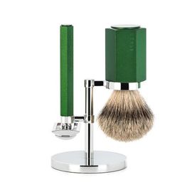 MÜHLE MÜHLE Hexagon Forest 3-Piece Silvertip Badger Shaving Set 