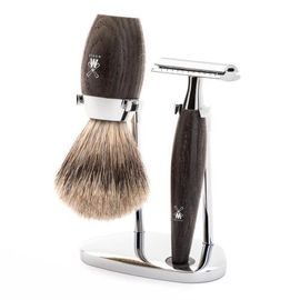 MÜHLE MÜHLE Kosmo Bog Oak 3-Piece Fine Badger & Safety Razor Shaving Set 