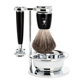 MÜHLE MÜHLE Rytmo Black 4-Piece Pure Badger & Safety Razor Shaving Set