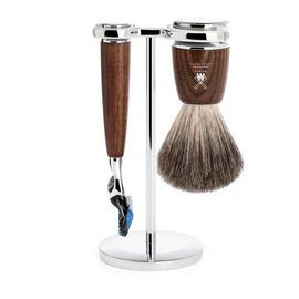 MÜHLE MÜHLE Rytmo Steamed Ash 3-Piece Pure Badger & Fusion Shaving Set 