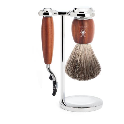 MÜHLE MÜHLE Vivo Plumwood 3-Piece Pure Badger & Mach-3 Shaving Set 