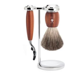 MÜHLE MÜHLE Vivo Plumwood 3-Piece Pure Badger & Mach-3 Shaving Set 