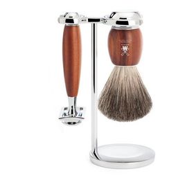 MÜHLE MÜHLE Vivo Plumwood 3-Piece Pure Badger Safety Razor Shaving Set 