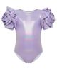 Mia Belle Girls Mia Belle Girls Blooming Rose Sleeve Metallic One Piece Swimsuit - 1