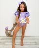 Mia Belle Girls Mia Belle Girls Blooming Rose Sleeve Metallic One Piece Swimsuit - 2