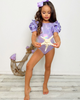 Mia Belle Girls Mia Belle Girls Blooming Rose Sleeve Metallic One Piece Swimsuit - 3