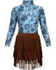 Mia Belle Girls Mia Belle Girls Boho Long Sleeve Top and Fringe Skort Set - 1
