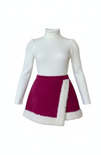 Mia Belle Girls Mia Belle Girls Cozy Long Sleeve Top and Skort Set