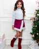 Mia Belle Girls Mia Belle Girls Cozy Long Sleeve Top and Skort Set - 2
