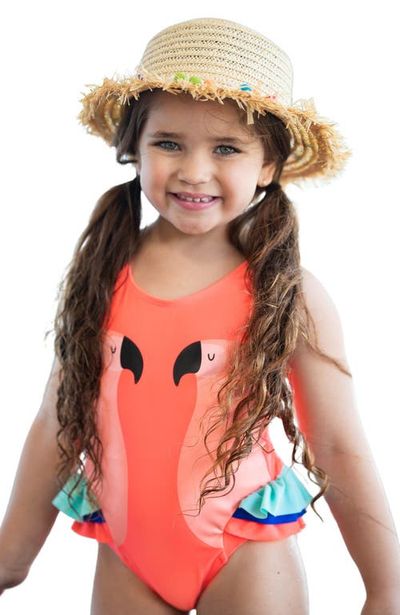 Mia Belle Girls Mia Belle Girls Girls Colorful Parrot One Piece Swimsuit