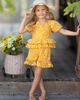 Mia Belle Girls Mia Belle Girls Golden Bloom Eyelet Puff Sleeve Top and Ruffle Girls Shorts Set - 4