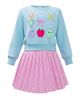 Mia Belle Girls Mia Belle Girls Happy School Days Sweatshirt and Gingham Skirt Set - 1