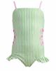 Mia Belle Girls Mia Belle Girls Lime Breeze Cutout Stripe One-Piece Swimsuit - 1