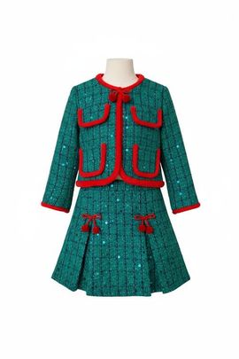Mia Belle Girls Mia Belle Girls Made For Fashionistas Holiday Blazer and Skirt Set