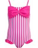 Mia Belle Girls Mia Belle Girls Seaside Stripes Pink Bow One-Piece Swimsuit  - 1