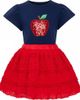 Mia Belle Girls Mia Belle Girls Sparkle Apple Tee & Tiered Lace Ruffle Skirt Set  - 1