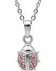 Mia Belle Girls Mia Belle Girls Sterling Silver Pink Ladybug Pendant Necklace - 1