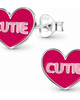 Mia Belle Girls Mia Belle Girls Sterling Silver Stud Earrings Pink Cutie Heart - 1