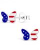 Mia Belle Girls Mia Belle Girls Sterling Silver USA Flag Butterfly Stud Earrings - 1
