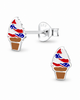 Mia Belle Girls Mia Belle Girls Sterling Silver USA Ice Cream Stud Earrings - 1