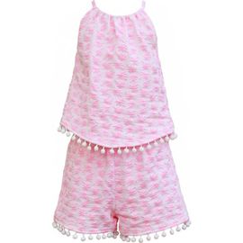 Mia Belle Girls Mia Belle Girls Sunny Daze Pom-Pom Tank and Short Set