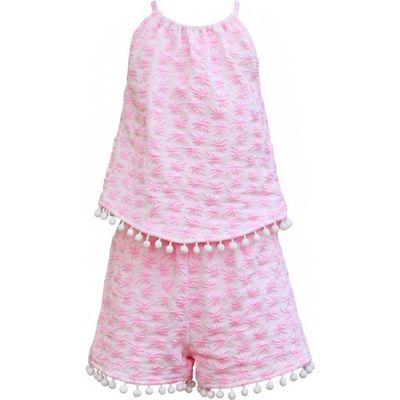 Mia Belle Girls Mia Belle Girls Sunny Daze Pom-Pom Tank and Short Set