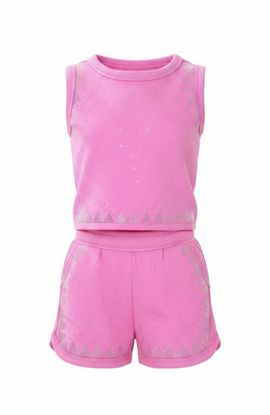Mia Belle Girls Mia Belle Girls Sweet Sparkle Pink Tank Top and Short Set 