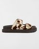 MIA Shoes MIA Shoes Gen Double Buckle Slide Sandal in Brown Cow, Women's at Urban Outfitters - 1