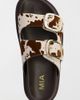 MIA Shoes MIA Shoes Gen Double Buckle Slide Sandal in Brown Cow, Women's at Urban Outfitters - 4