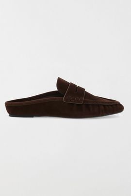 MIA Shoes MIA Shoes MIA Bridgetta Suede Loafer Mule in Espresso, Women's at Urban Outfitters