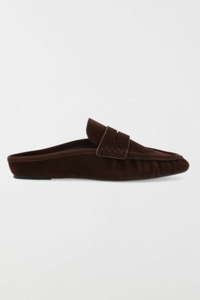 MIA Shoes MIA Shoes MIA Bridgetta Suede Loafer Mule in Espresso, Women's at Urban Outfitters