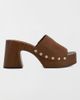 MIA Shoes MIA Shoes MIA Emmerie Heeled Mule Wooden Sandal in Cognac, Women's at Urban Outfitters - 1