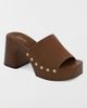 MIA Shoes MIA Shoes MIA Emmerie Heeled Mule Wooden Sandal in Cognac, Women's at Urban Outfitters - 2
