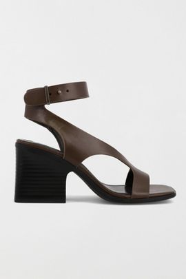 MIA Shoes MIA Shoes MIA Felipa Strappy Block Heel in Chocolate, Women's at Urban Outfitters