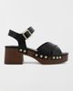 MIA Shoes MIA Shoes MIA Finna Studded Wooden Platform Sandal in Black, Women's at Urban Outfitters - 1
