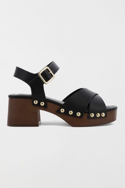 MIA Shoes MIA Shoes MIA Finna Studded Wooden Platform Sandal in Black, Women's at Urban Outfitters