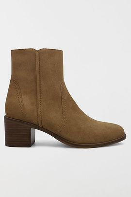 MIA Shoes MIA Shoes MIA Fynn Suede Block Heel Bootie in Tan, Women's at Urban Outfitters