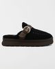MIA Shoes MIA Shoes MIA Heidee Faux Shearling Buckle Mule in Black/Brown, Women's at Urban Outfitters - 1